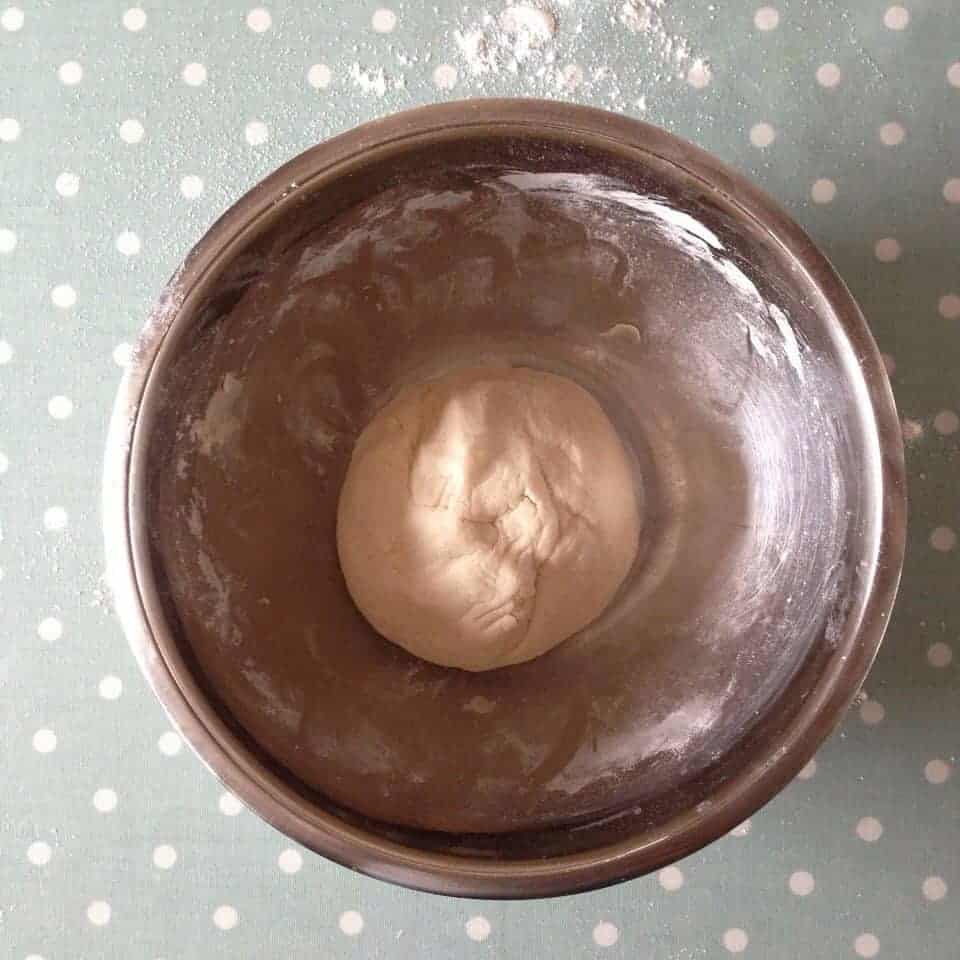 How To Make Salt Dough Ornaments for Easter: Mix your ingredients to form a smooth dough.