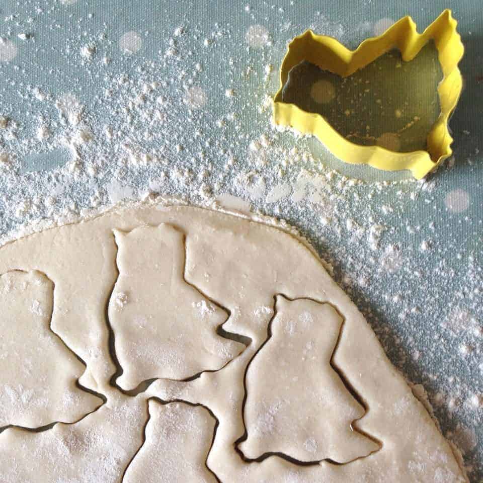 How To Make Salt Dough Ornaments for Easter: Use a cookie cutter to create little Easter chicks.