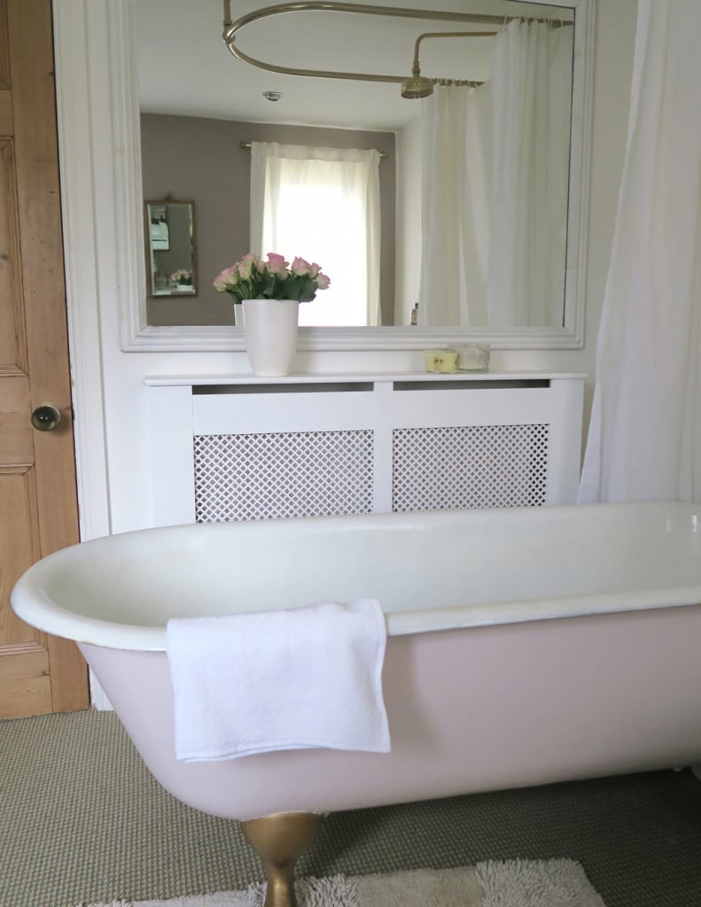 stylish radiator covers in a traditional bathroom