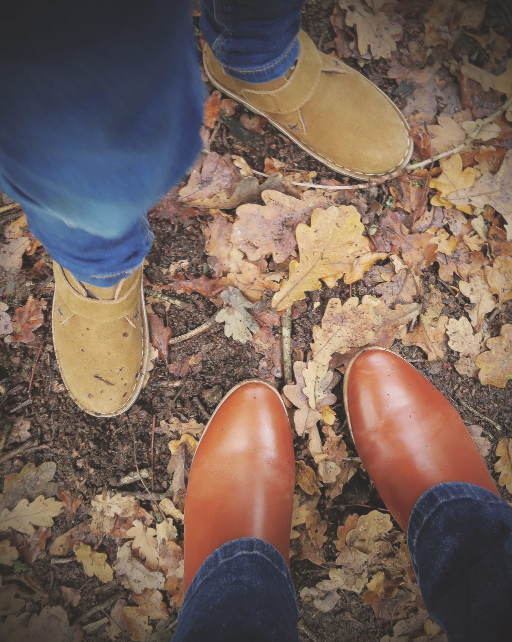 Fall boots — suede desert boots for the twins and leather boots for me!