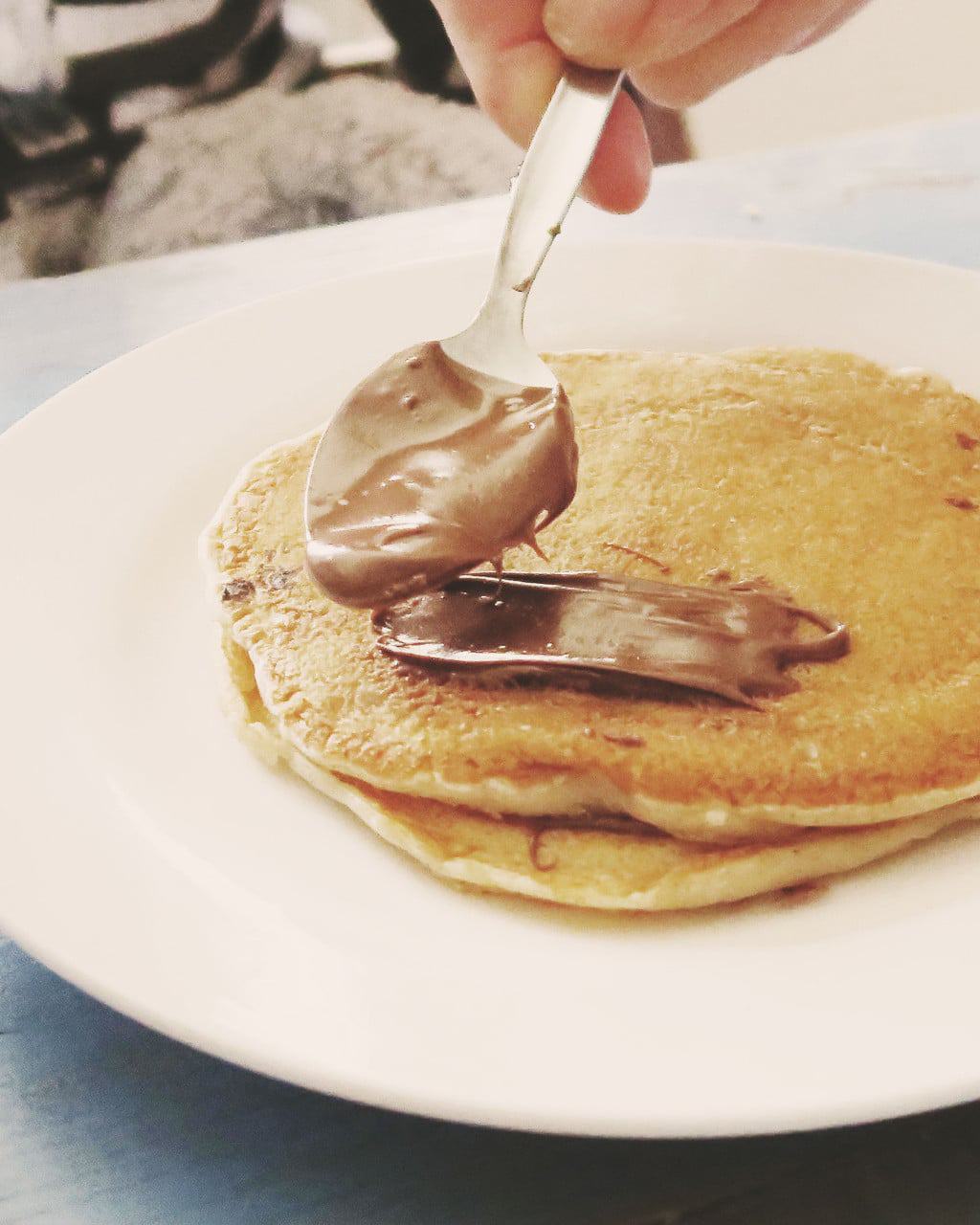 The Best Eggless Pancake Recipe EVER {Featuring Nutella} — teaspoon of Nutella
