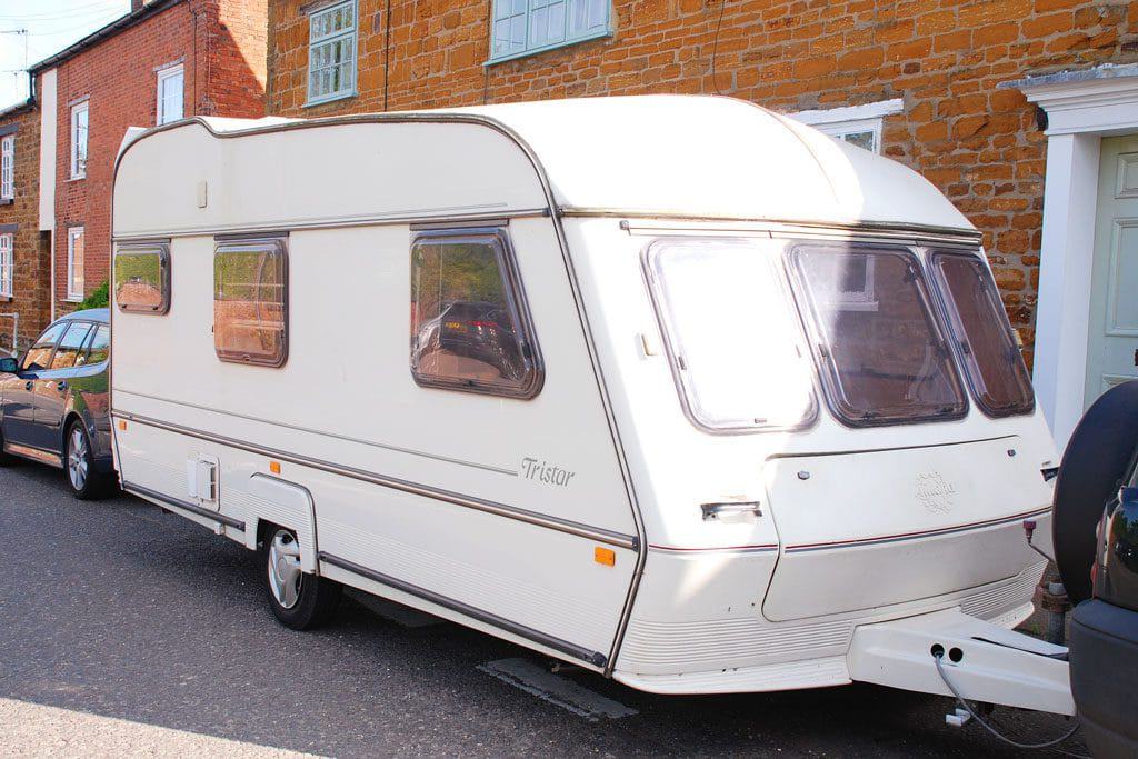 Tips for decorating a caravan and Painting a caravan exterior. This pic shows Dolly The Caravan before her makeover. ABI Tristar.