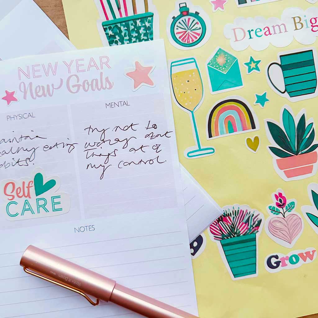 New Year New Goals free Planner stickers and planner pages